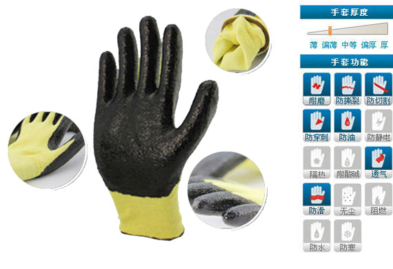 Kevlar?13針丁腈光面涂層防割手套 Kevlar?13針丁腈光面涂層防割手套